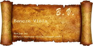 Bencze Viola névjegykártya